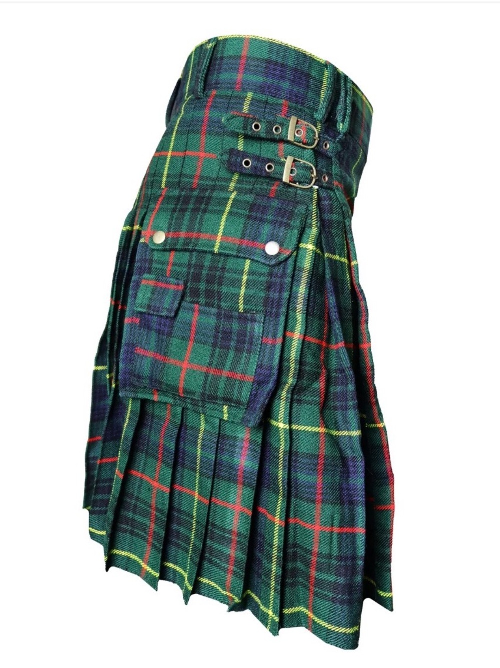 Men 's Tartan Kilt. Traditional Scottish Utility Kilt for Men with double buckle